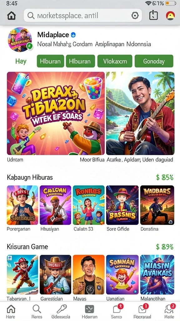 Tampilan menu utama yang menarik dan intuitif.