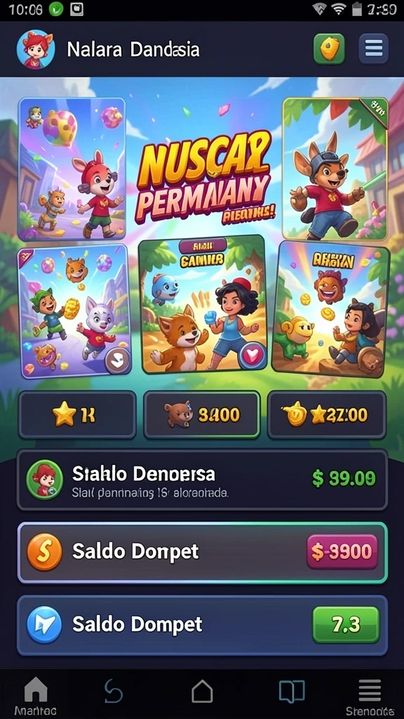 Tampilan awal aplikasi dengan desain yang modern.