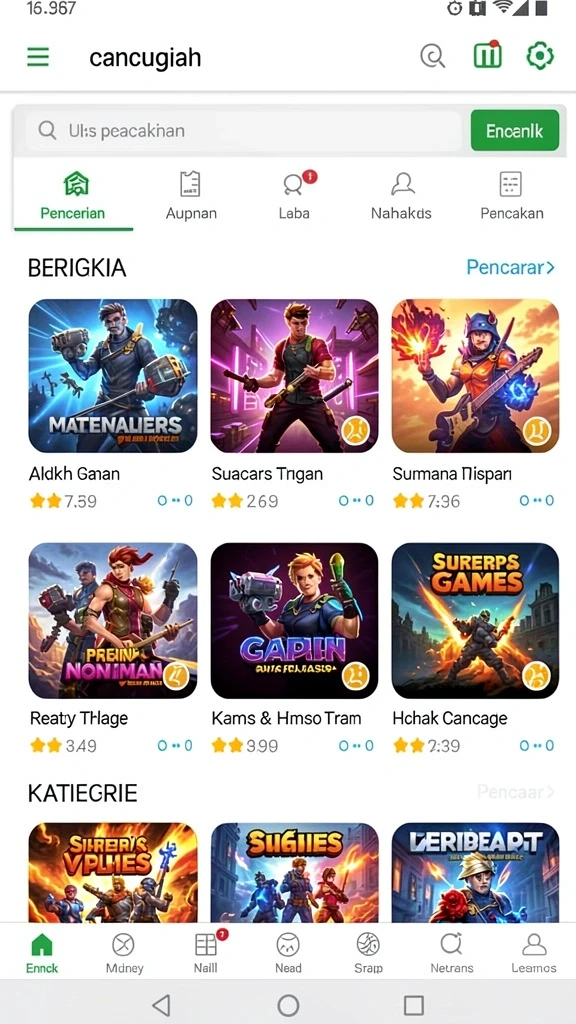 Tampilan layar utama aplikasi 777WIN yang menarik.