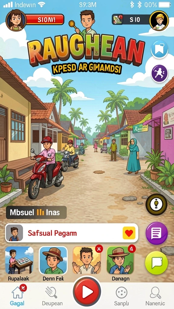 Karakter animasi yang hidup dan ceria.