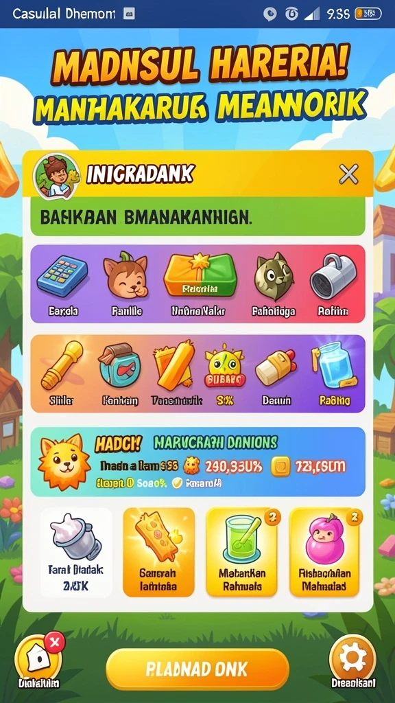 Tangkapan layar menampilkan karakter dan grafis yang menarik.